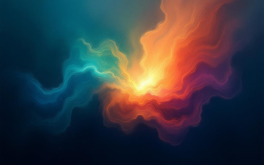 Dynamic abstract image representing creative energy with swirling colors
