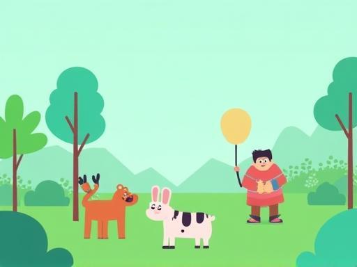 Still frame from a 2D animated explainer video titled 'Eco-Connect', showing friendly characters and environmental icons