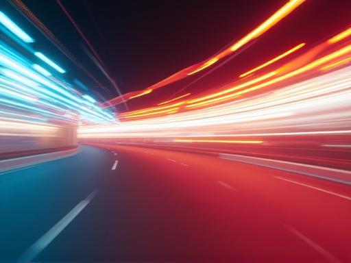 Still frame from a dynamic brand film titled 'Momentum', showing blurred motion and vibrant colours